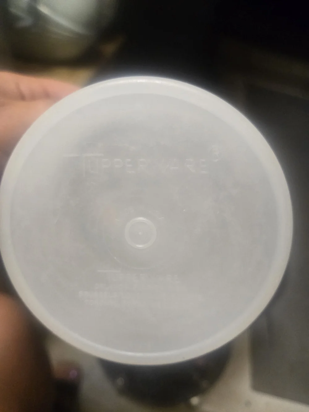 Tupperware Round Plastic Lid - Frosted White